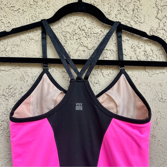 Victorias Secret 2-piece Set Sport Active Tank Top Push-up Bra Leggings Pink XS - Picture 4 of 10